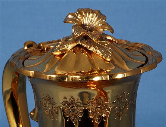 A silver gilt four piece tea and coffee set,